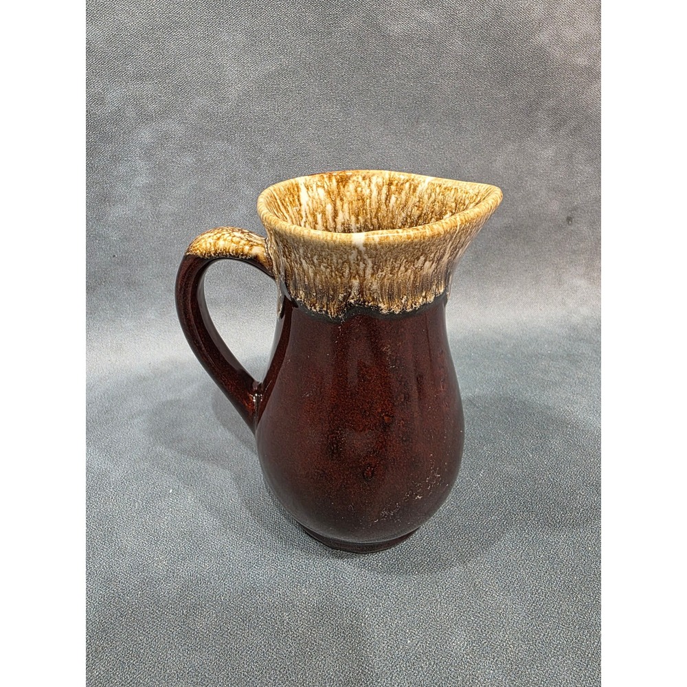 Roseville Ohio RRP Co Brown Drip Glaze Pottery Pitcher Creamer 6 inch USA